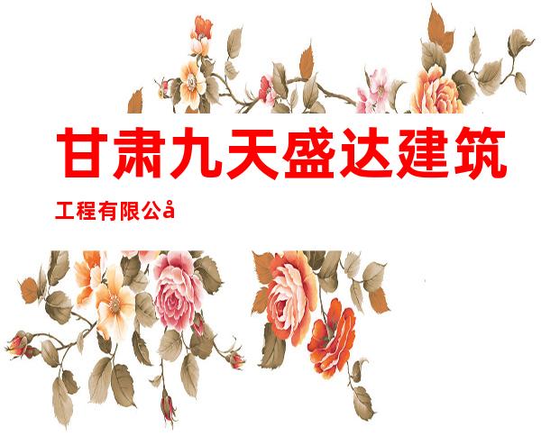 甘肃九天盛达建筑工程有限公司